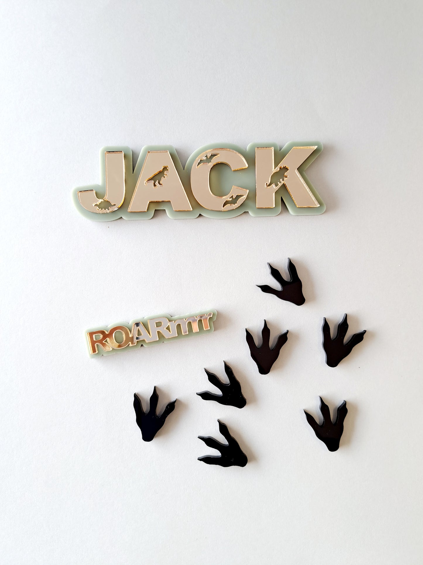 Dinosaur Acrylic Cake Charm Set