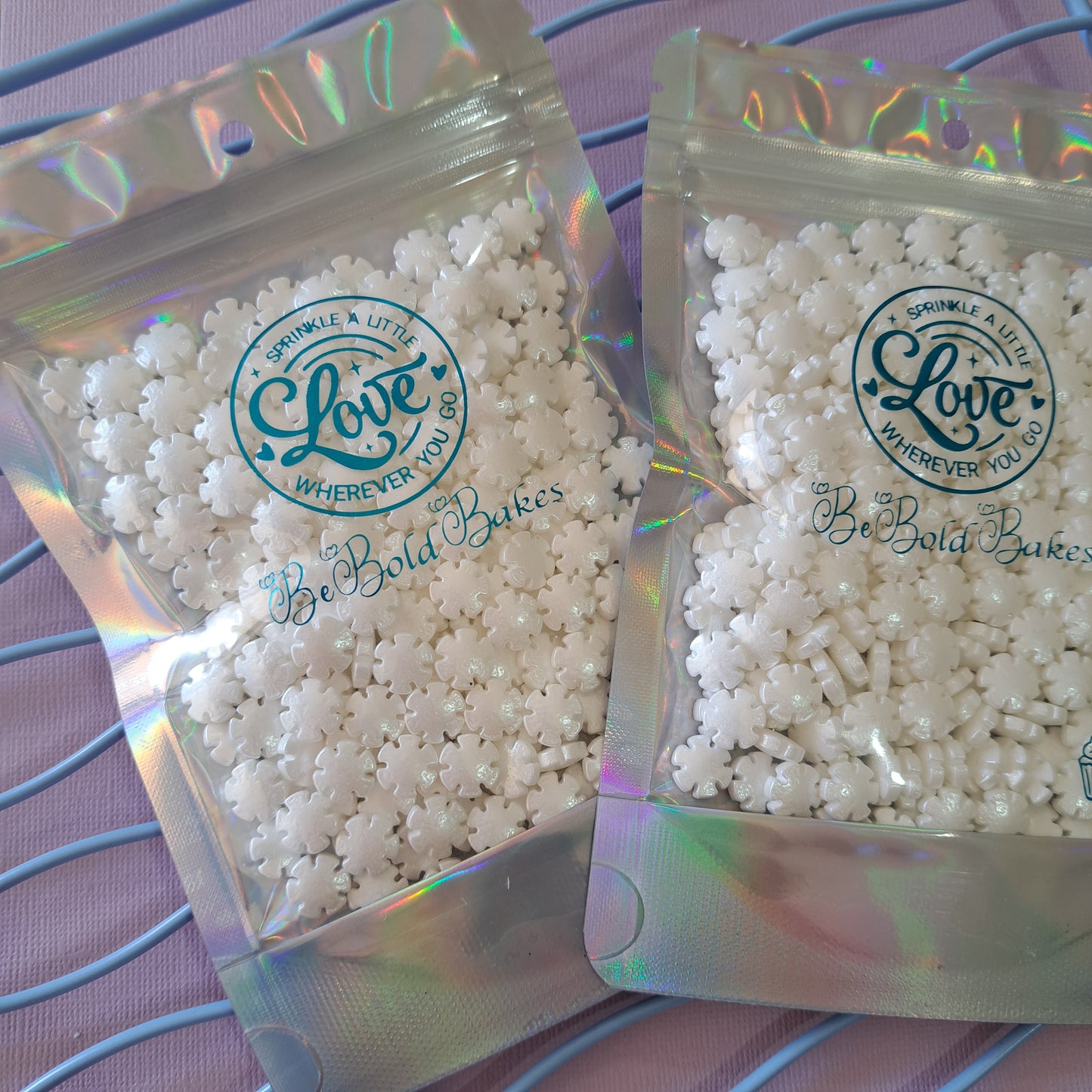 White Snowflake Edible Sprinkle - 60g