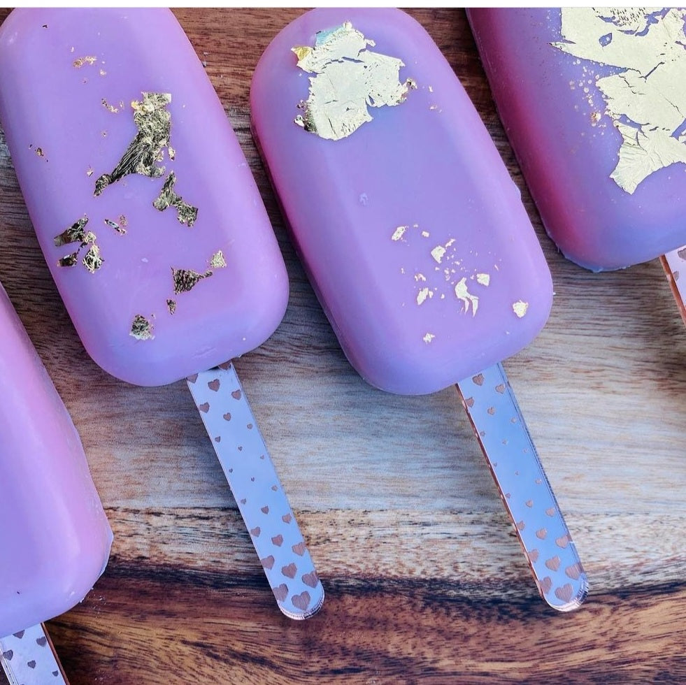 Elegant Love Heart (pick colour) Acrylic Cakesicle Stick