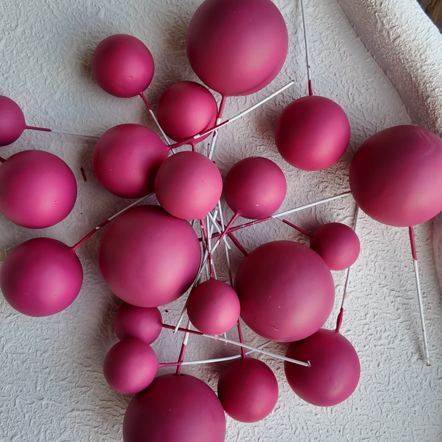 Hot Pink Matte Faux Ball Set