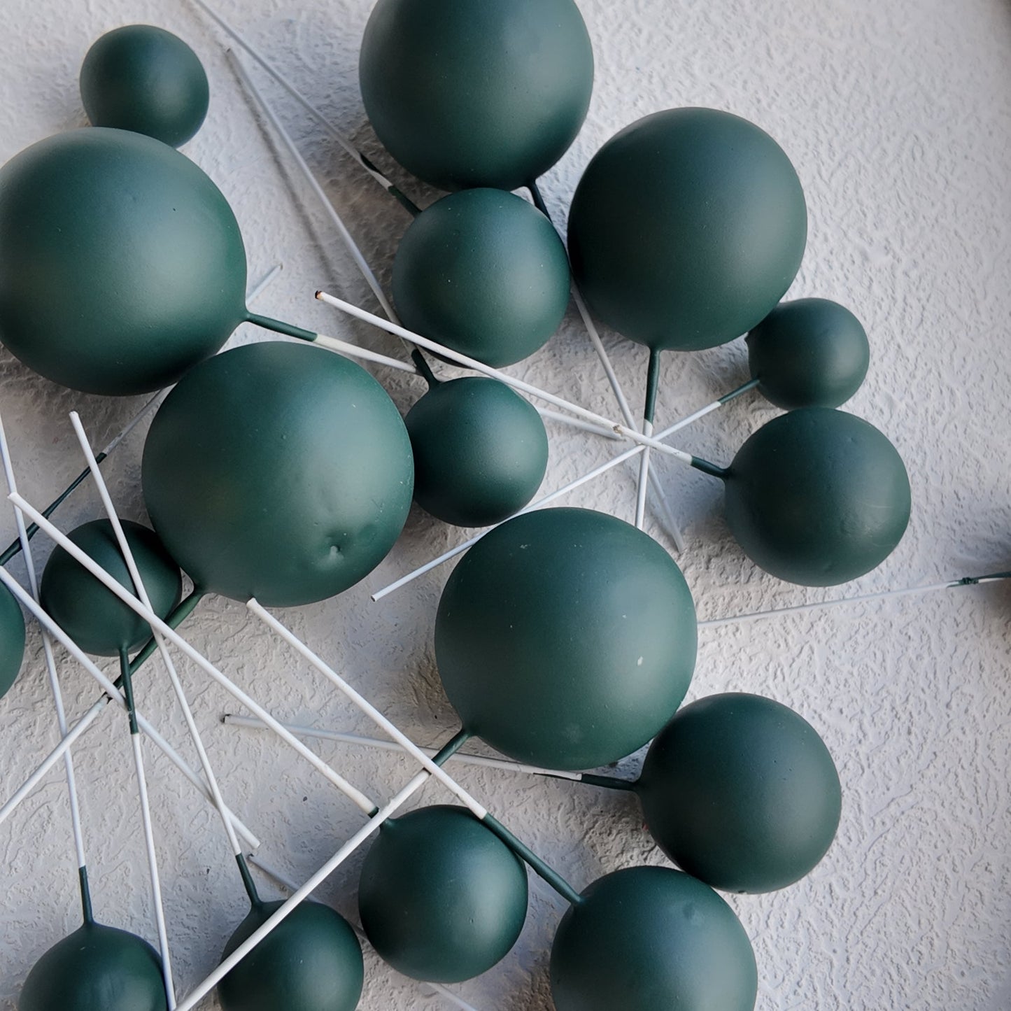 Forrest Green Matte Faux Ball Set