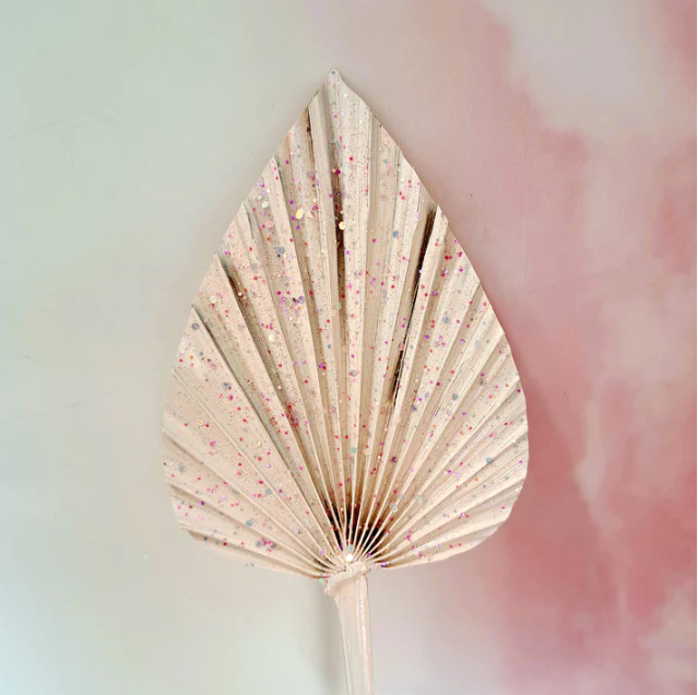 Pastel Glitter Pink Spear Palm