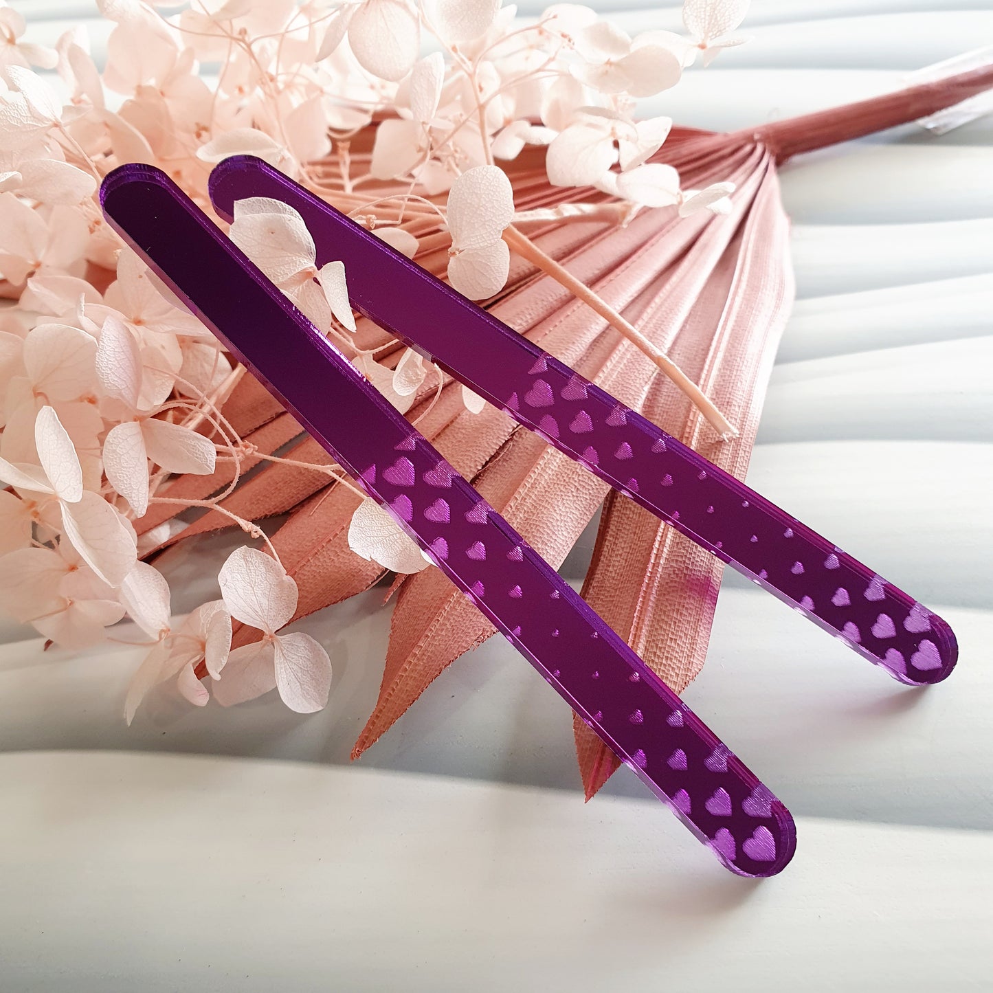 Elegant Love Heart (pick colour) Acrylic Cakesicle Stick