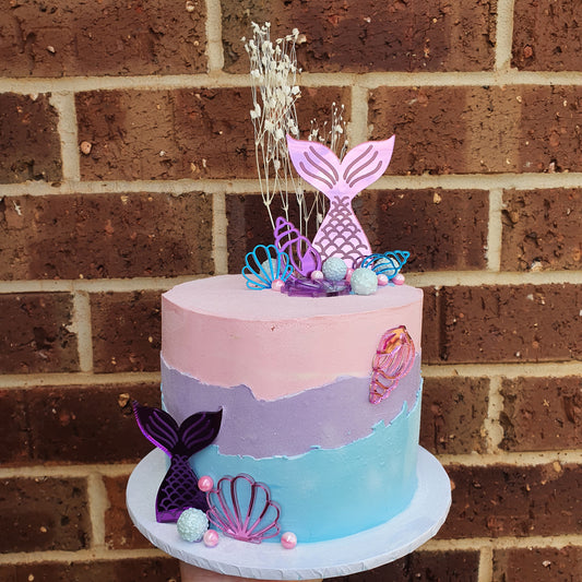 Mermaid Tail Acrylic Cupcake Charm