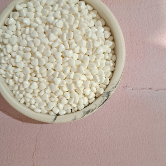 Small White Love Heart Sprinkle - 60g