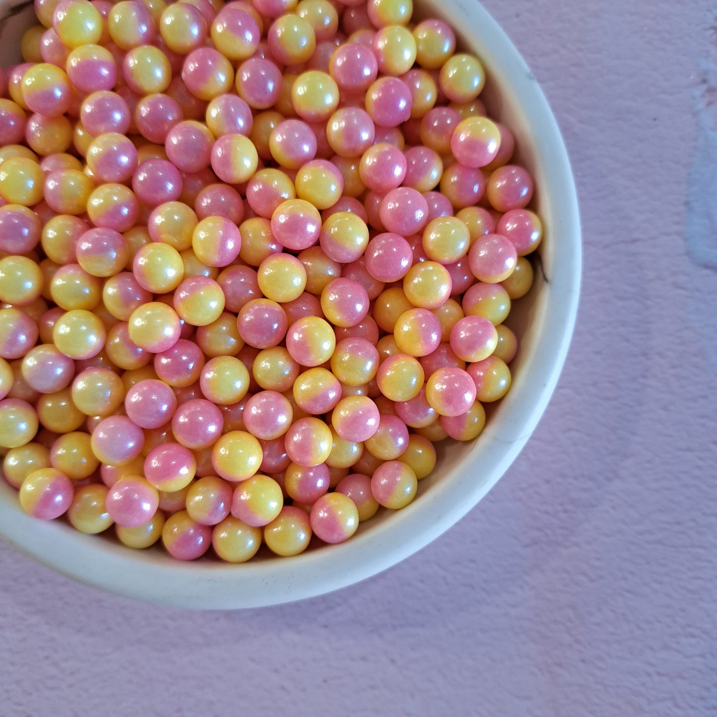 Marble Pink-Yellow 6mm Sprinkle - 60g
