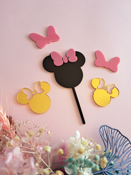 Minnie Mouse Acrylic Cake Charm Set