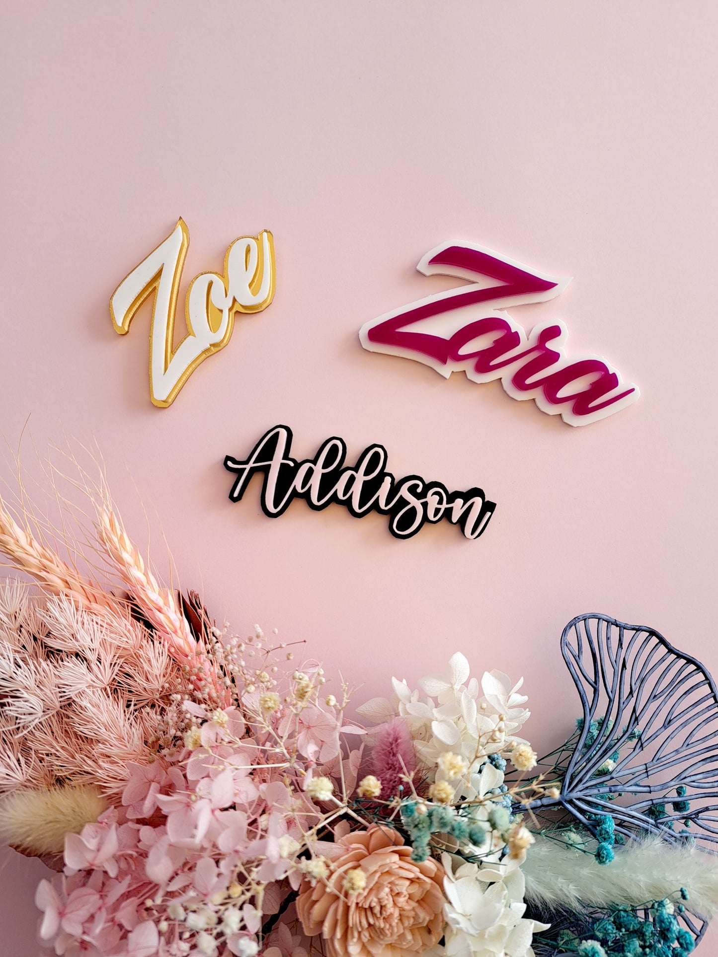 Name Acrylic Charm - 2 tone