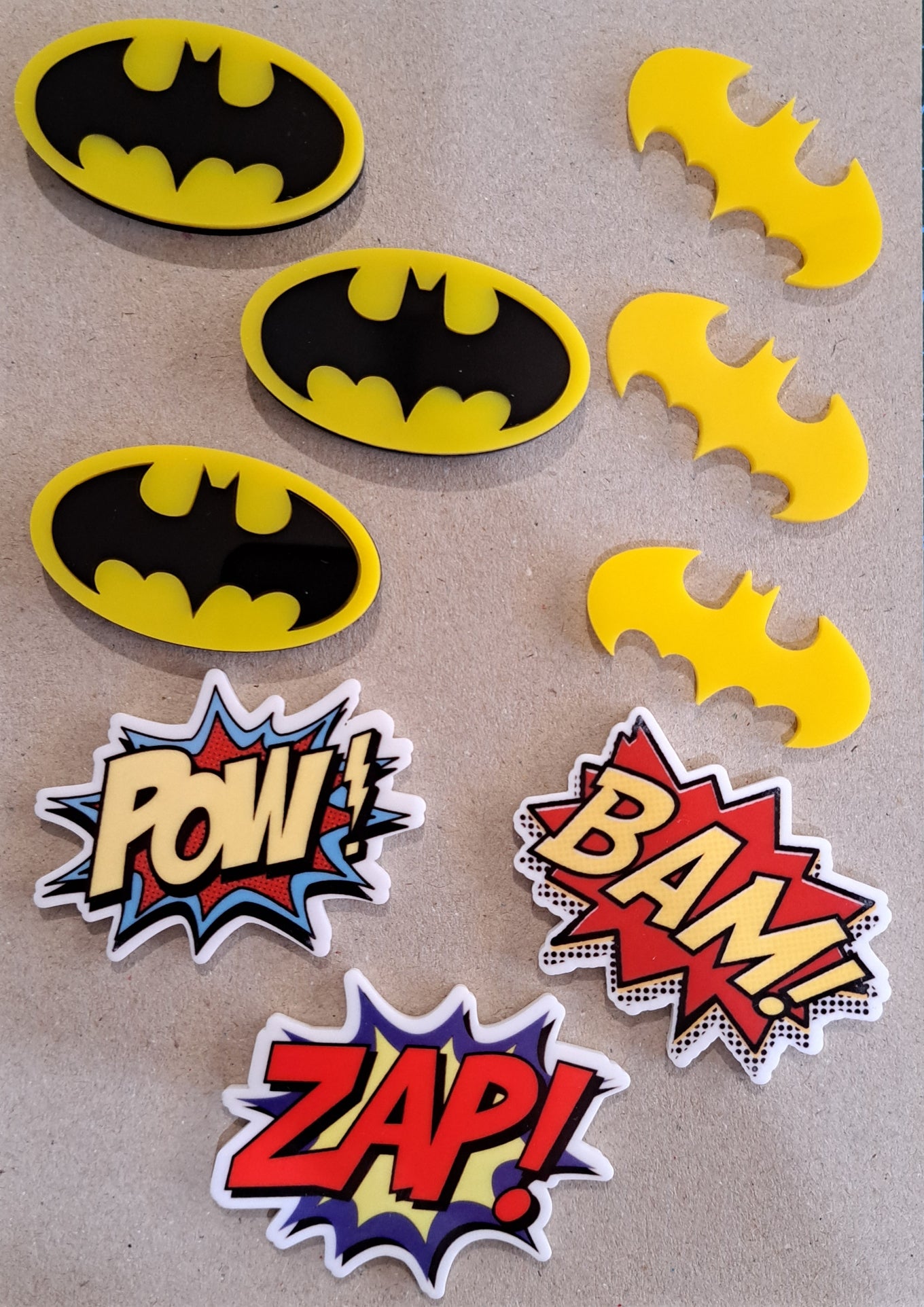 Super Bat Man Acrylic Cake Charm Set