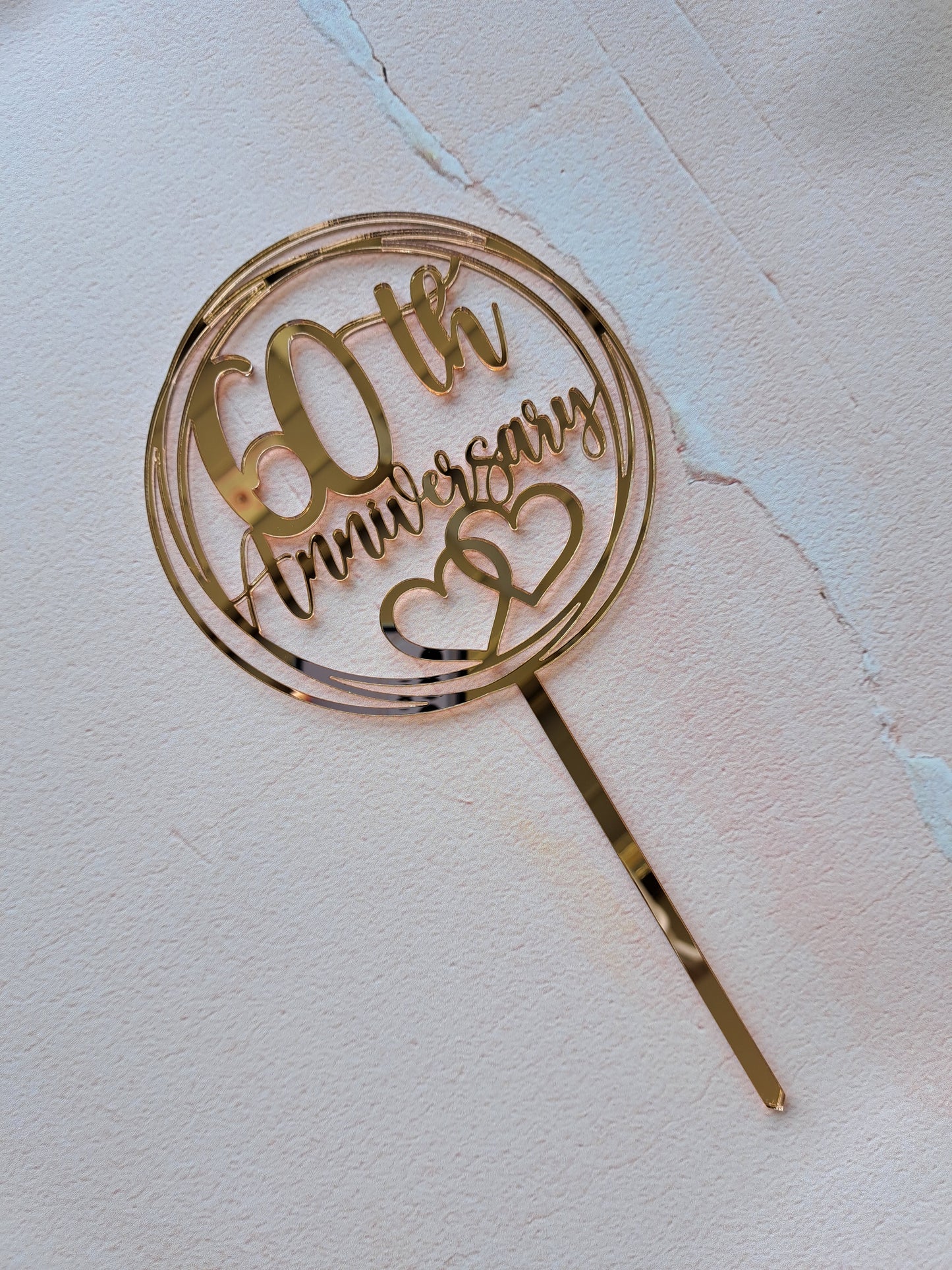 Anniversary Acrylic Cake Topper