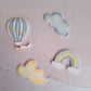 Hot Air Balloon Printed Acrylic Cake Charm Set