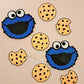 Cookie Monster Printed Acrylic Cake Charm Set