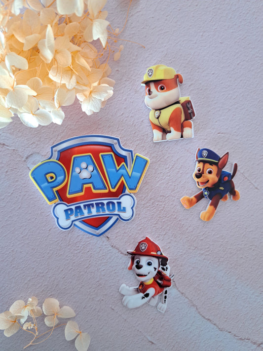 Paw Patrol Printed Acrylic Cake Charm Set