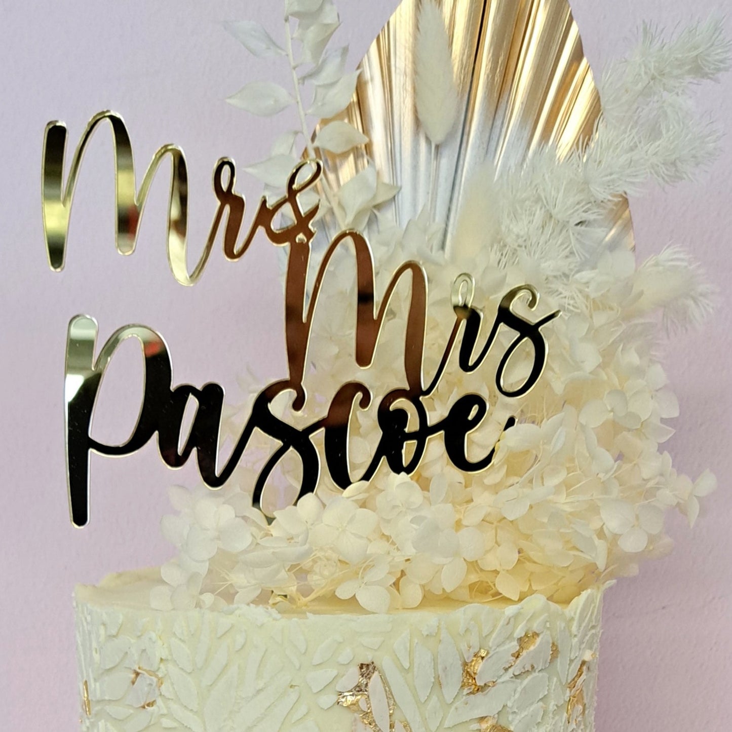 Mr & Mrs 'Name' Acrylic Cake Topper