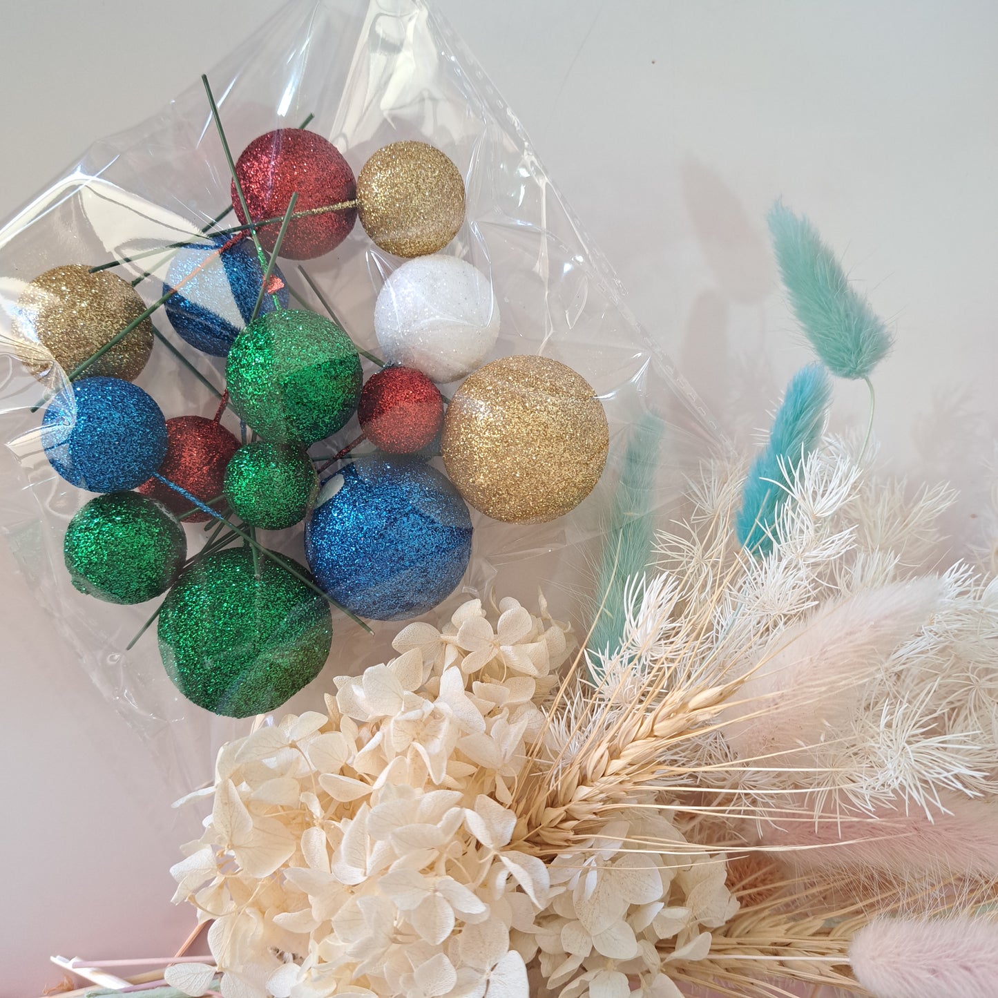 Glitter Primary Faux Ball Set