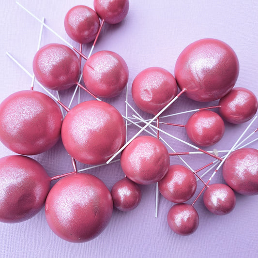 Pearl Hot Pink Faux Ball Set