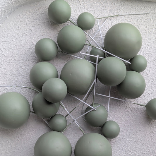 Sage Green Matte Faux Ball Set