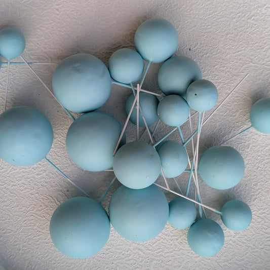 Baby Blue Matte Faux Ball Set