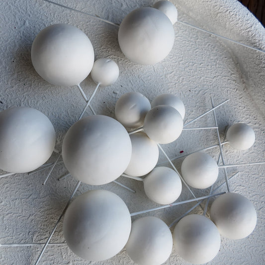 White Matte Faux Ball Set