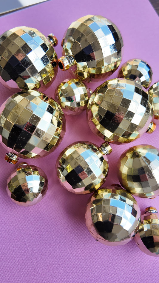 Mirror Disco Gold Ball Set