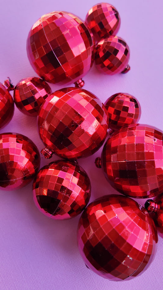 Mirror Disco Red Ball Set