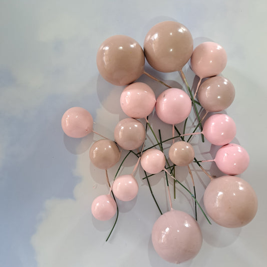 Latte Blush & Baby Pink Faux Ball Set