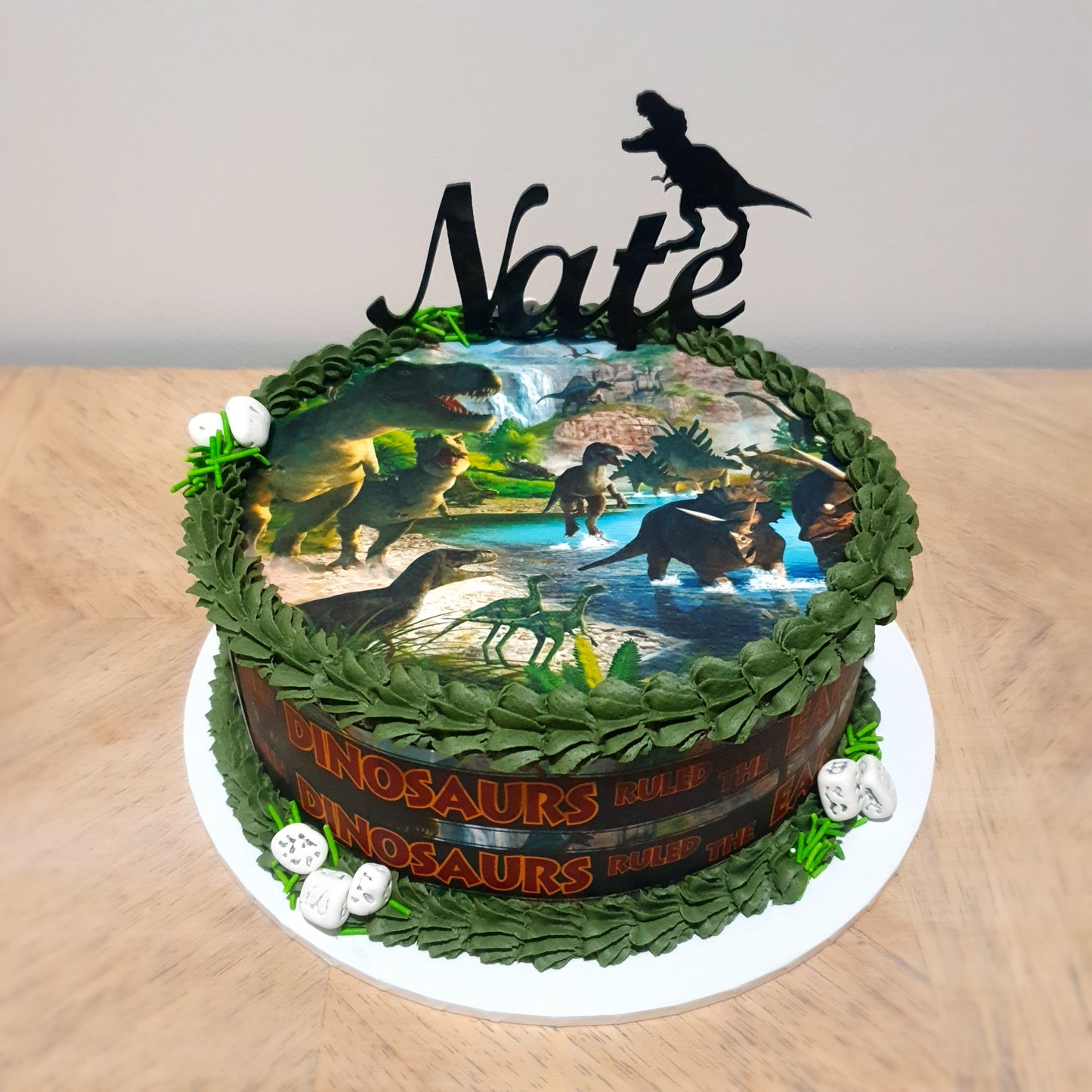 'Dinosaur Name' Acrylic Cake Topper