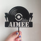 Record 'Name' Acrylic Cake Topper