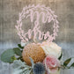 Mr & Mrs Wreath Acrylic Cake Topper