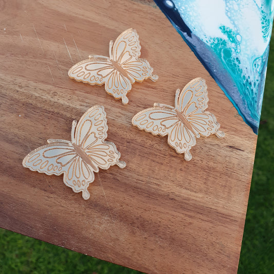 Butterfly Engraved Acrylic Cupcake Charm