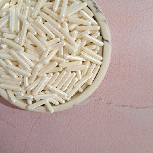 Glimmer White Rod Sprinkle - 60g