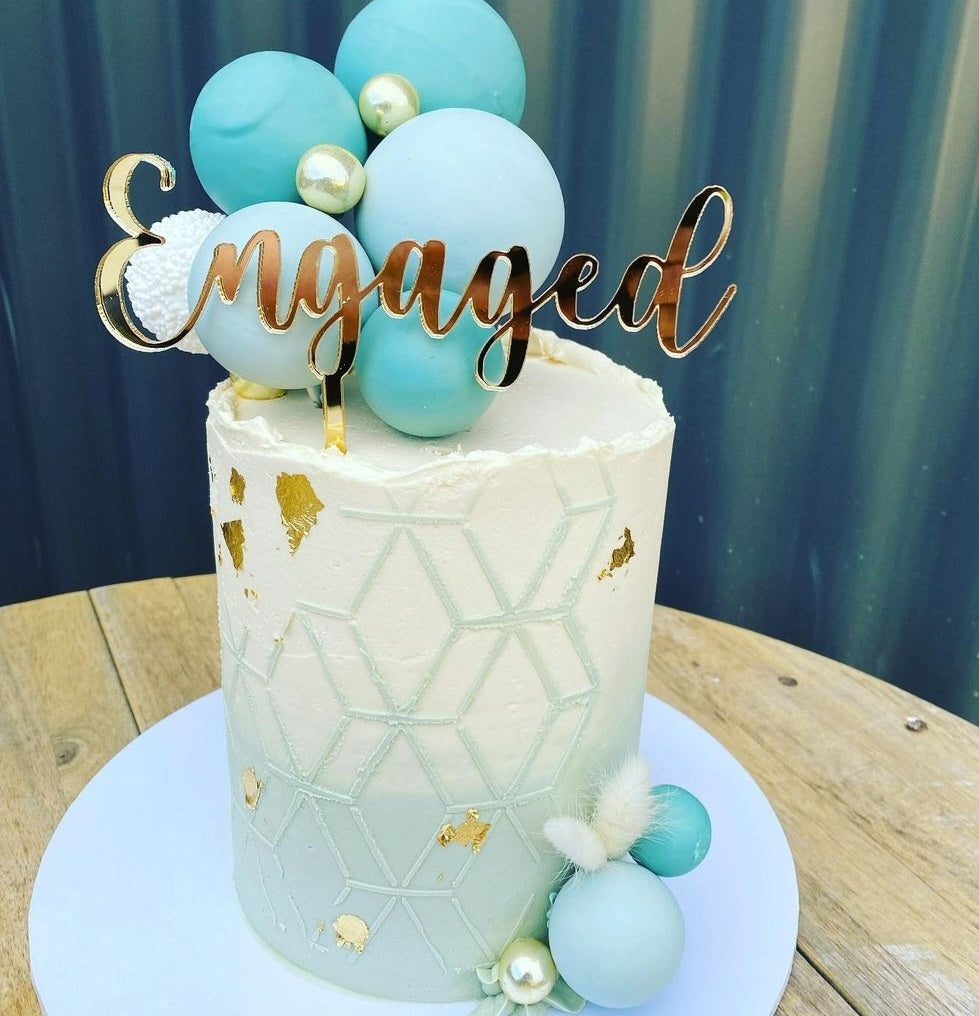 Engaged Acrylic Cake Topper